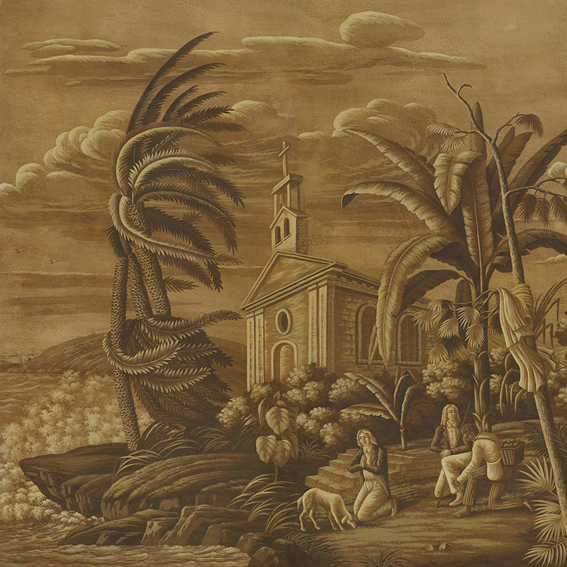 Обои ручная роспись Paul et Virginie Sepia on antique scenic Xuan paper Обои ручная роспись Paul et Virginie Sepia on antique scenic Xuan paper в Барнауле | Loft Concept