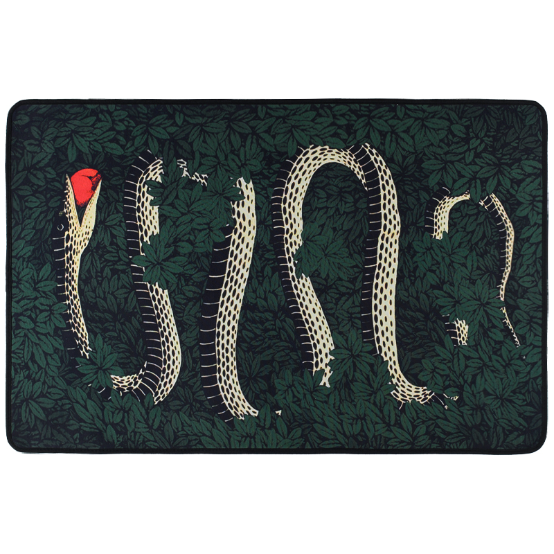 Ковер Snake Fornasetti green Зеленый Черный Красный Бежевый Ковер Snake Fornasetti green Зеленый Черный Красный Бежевый в Барнауле | Loft Concept