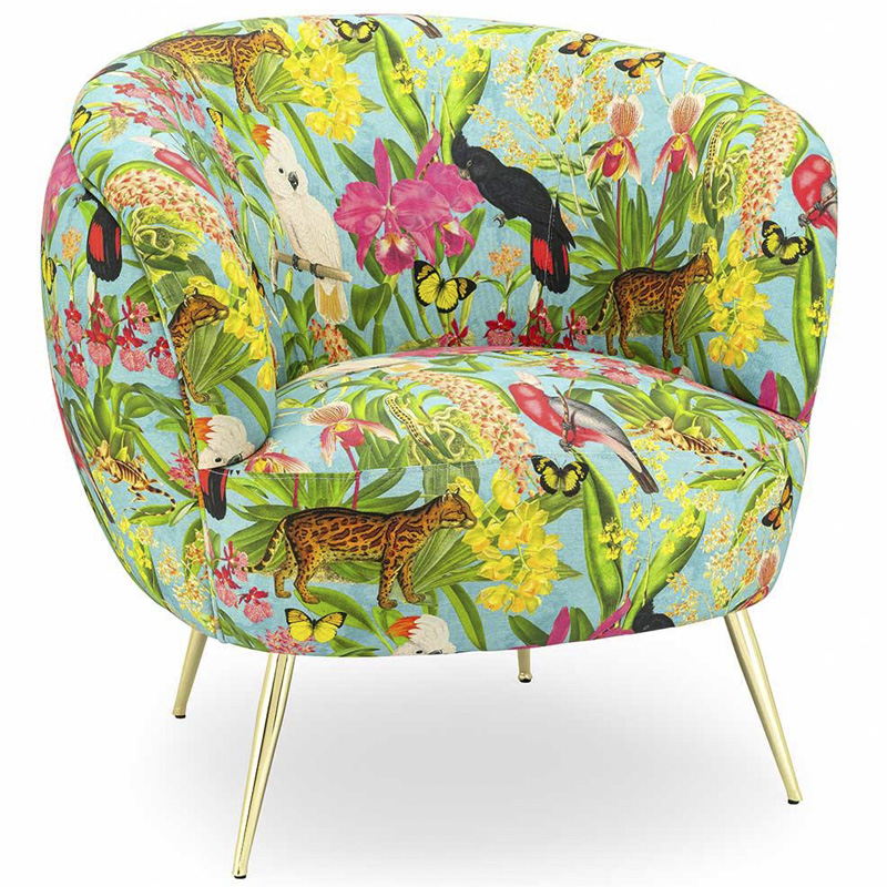 Кресло ARMCHAIR KELLIT Jungle Мульти Глянцевое золото Кресло ARMCHAIR KELLIT Jungle Мульти Глянцевое золото в Барнауле | Loft Concept