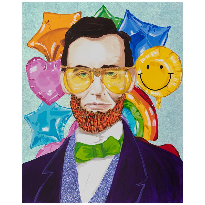 Картина Abe Lincoln in Purple Velvet Blazer on Mylar Balloon Background Мульти в Барнауле | Loft Concept 