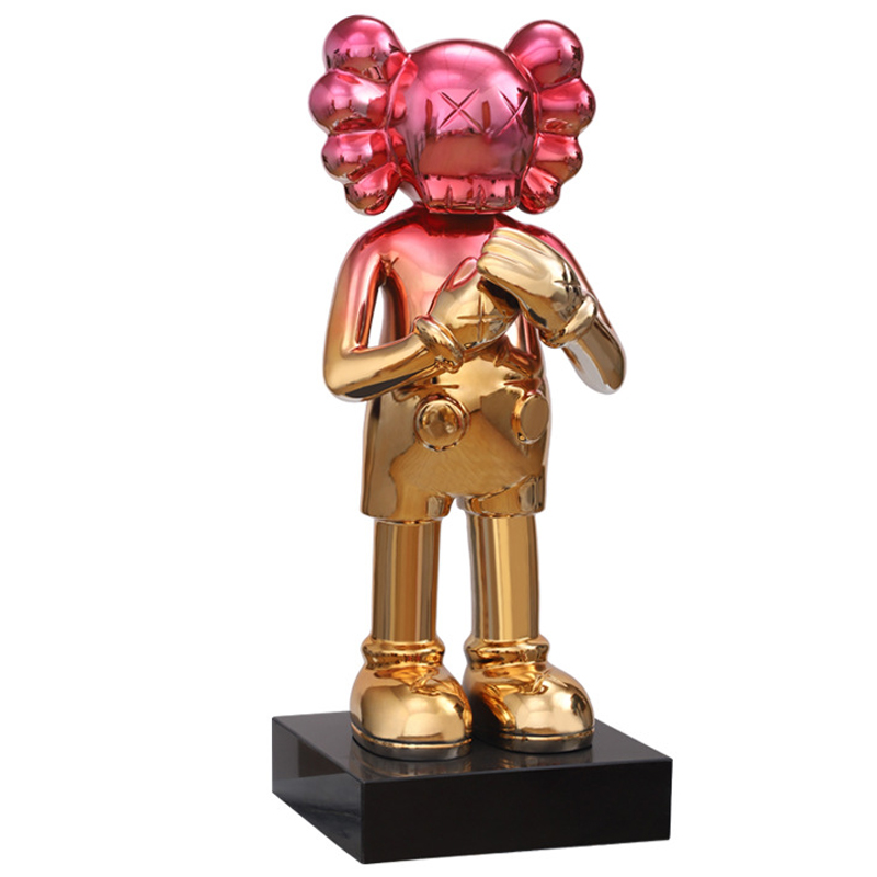 Статуэтка KAWS Gradient Gold Red on stand Золотой Красный в Барнауле | Loft Concept 