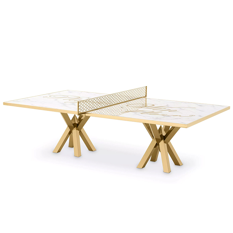 Обеденный стол Philipp Plein Dining Table Play Белый Мрамор Bianco Золотой Обеденный стол Philipp Plein Dining Table Play Белый Мрамор Bianco Золотой в Барнауле | Loft Concept