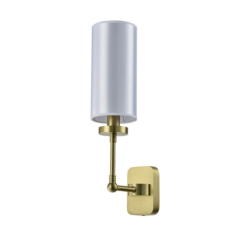 Бра Fabric Lampshade Brass Матовая латунь Белый Бра Fabric Lampshade Brass Матовая латунь Белый в Барнауле | Loft Concept