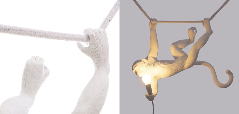 Подвесной светильник Seletti The Monkey Lamp Swing White Подвесной светильник Seletti The Monkey Lamp Swing White - Loft-Concept в Барнауле