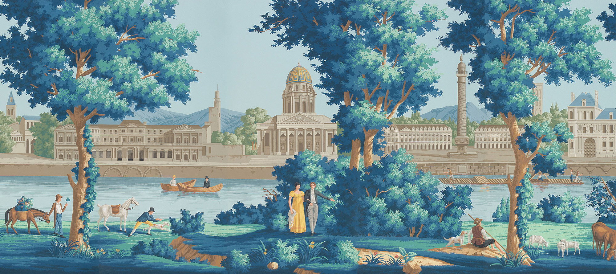 Обои ручная роспись Monuments of Paris Jacquemart on scenic paper Обои ручная роспись Monuments of Paris Jacquemart on scenic paper - постер Loft-Concept в Барнауле