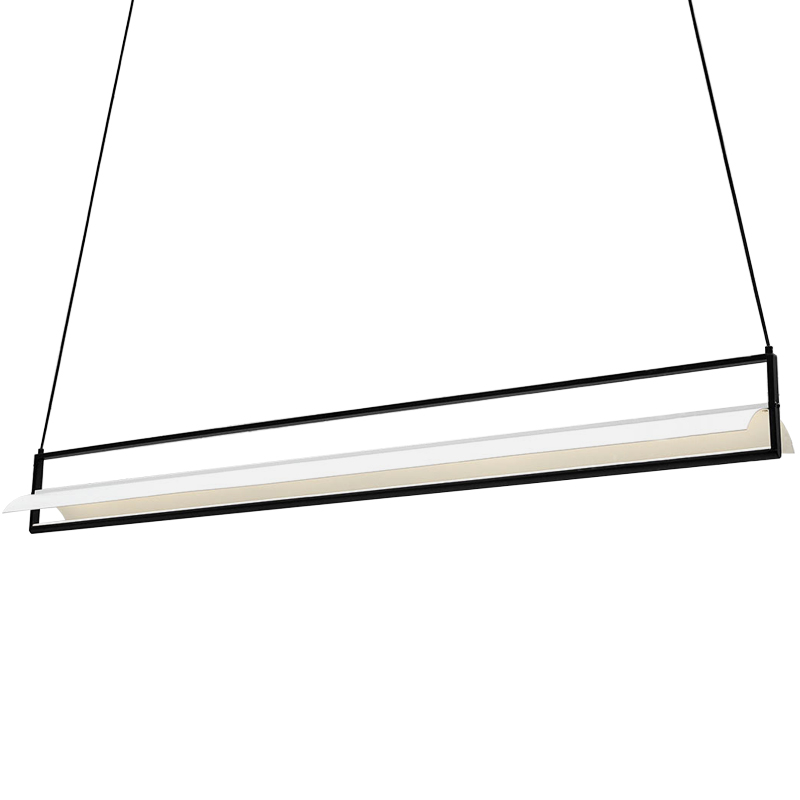 Дизайнерский линейный подвесной светильник CANVAS LINEAR RECTANGULAR HANGING LAMP Черный Белый Дизайнерский линейный подвесной светильник CANVAS LINEAR RECTANGULAR HANGING LAMP Черный Белый в Барнауле | Loft Concept