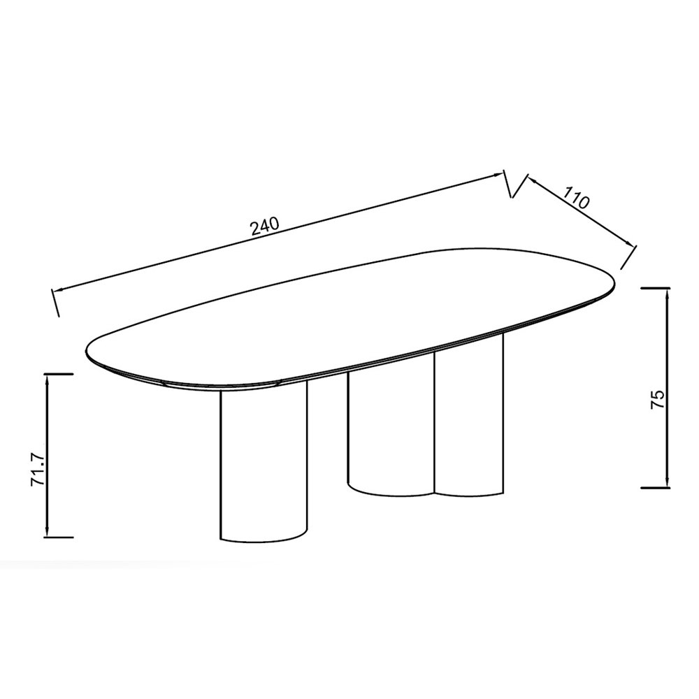 Стол обеденный мраморный с колоннами Marble Column Table в Барнауле