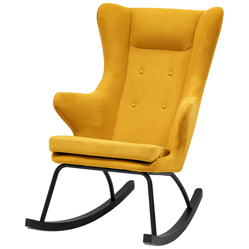 Rocking chair DORIA YELLOW Кресло-Качалка Желтое Желтый Черный в Барнауле | Loft Concept 