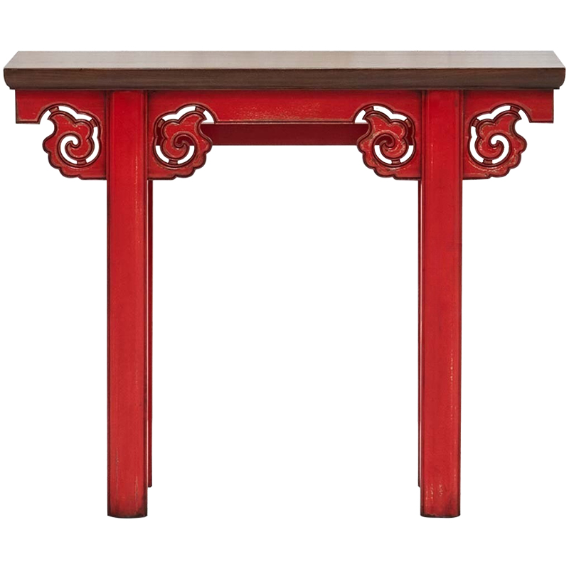 Деревянная консоль в китайском стиле красная Tang Console Table Красный Коричневый Деревянная консоль в китайском стиле красная Tang Console Table Красный Коричневый в Барнауле | Loft Concept