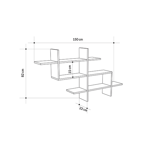 Полка фигурная подвесная цвета антрацит HALIC BOOKCASE ANTHRACITE Полка фигурная подвесная цвета антрацит HALIC BOOKCASE ANTHRACITE в Барнауле