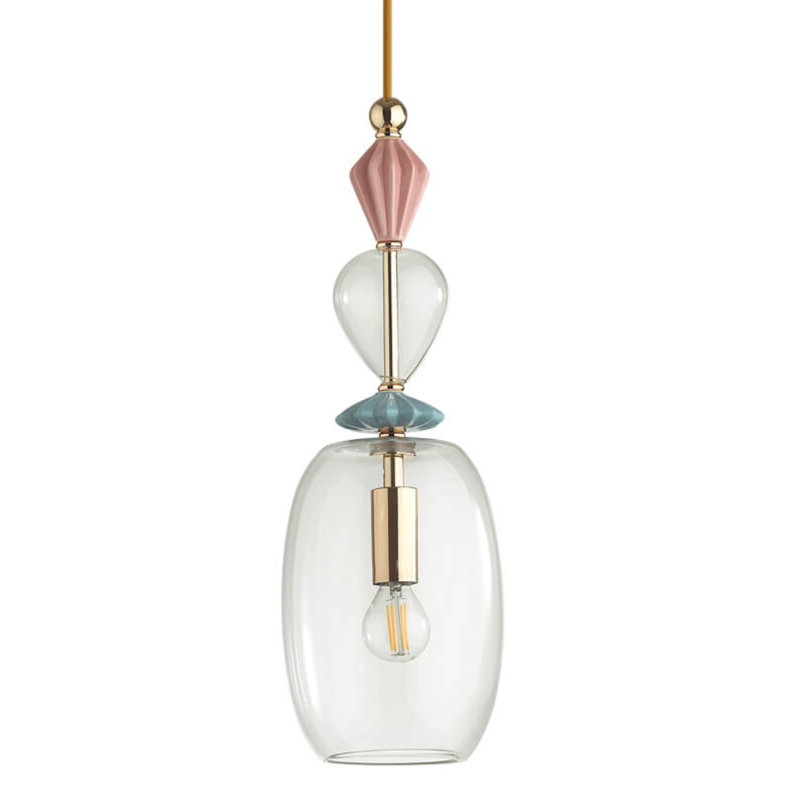 Подвесной светильник Iris Glas hanging lamp candy B Прозрачное Стекло Розовый пастельный Голубой Подвесной светильник Iris Glas hanging lamp candy B Прозрачное Стекло Розовый пастельный Голубой в Барнауле | Loft Concept