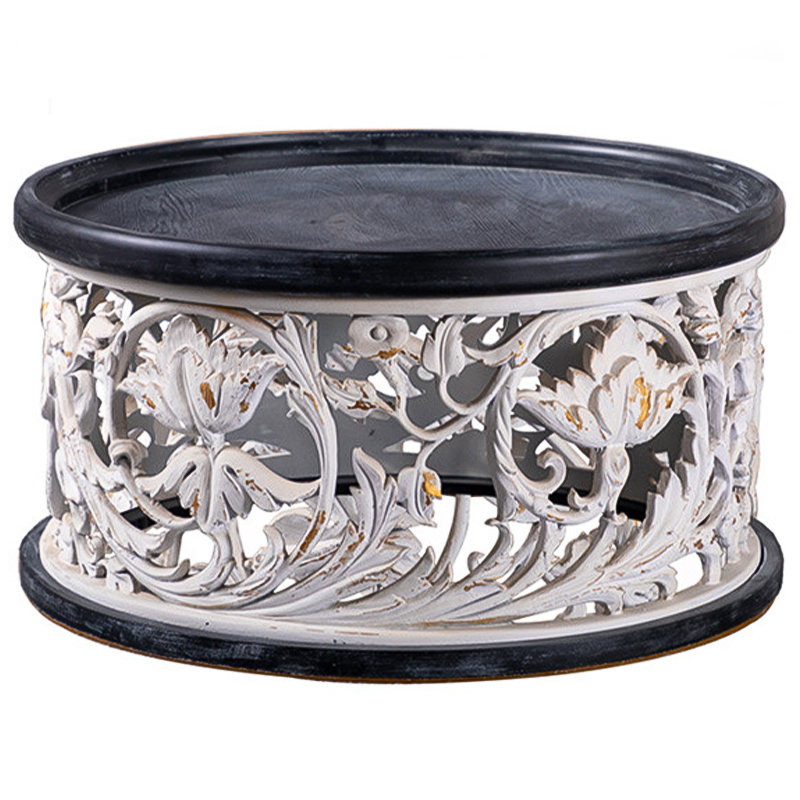 Кофейный стол Fleurette Provence Black White Coffee Table 80 Черный Белый Золотой Кофейный стол Fleurette Provence Black White Coffee Table 80 Черный Белый Золотой в Барнауле | Loft Concept