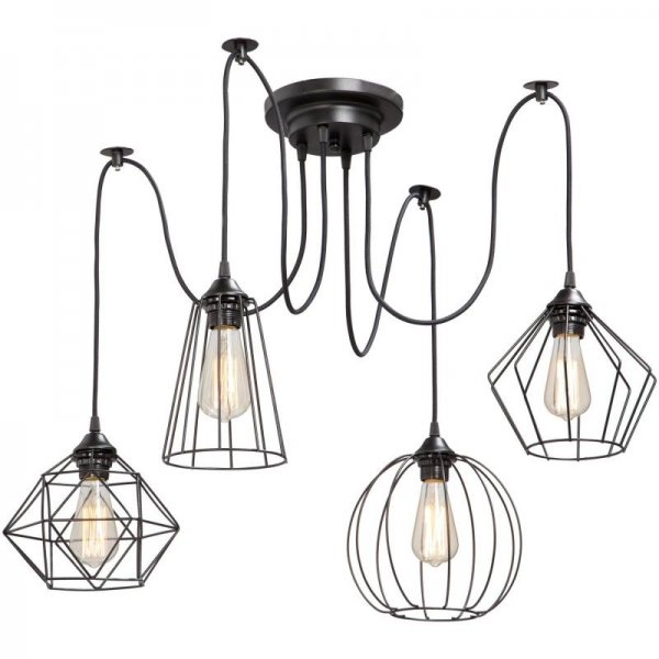 Люстра Loft Industrial 4 wire Cage Differ Pendant Люстра Loft Industrial 4 wire Cage Differ Pendant в Барнауле | Loft Concept