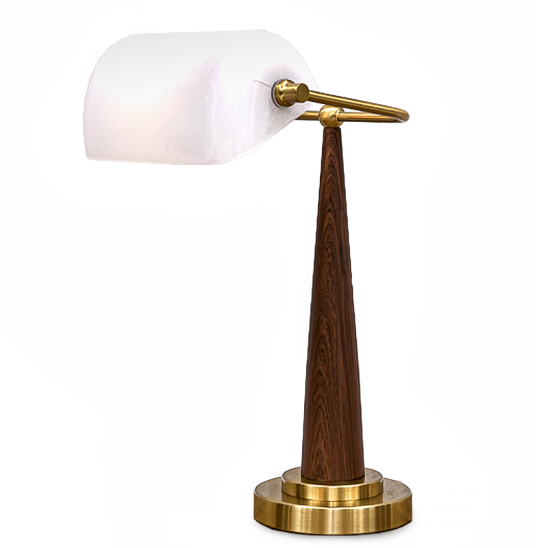 Настольная лампа Ziani Table lamp Белый Коричневый Латунь Настольная лампа Ziani Table lamp Белый Коричневый Латунь в Барнауле | Loft Concept