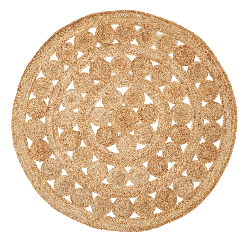 Ковер Wicker Circles Carpet 100% джут Бежевый Ковер Wicker Circles Carpet 100% джут Бежевый в Барнауле | Loft Concept