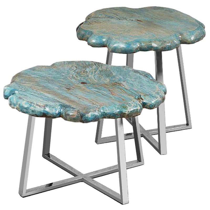Приставной стол Melted Turquoise Бирюзовый Нержавеющая сталь Приставной стол Melted Turquoise Бирюзовый Нержавеющая сталь в Барнауле | Loft Concept