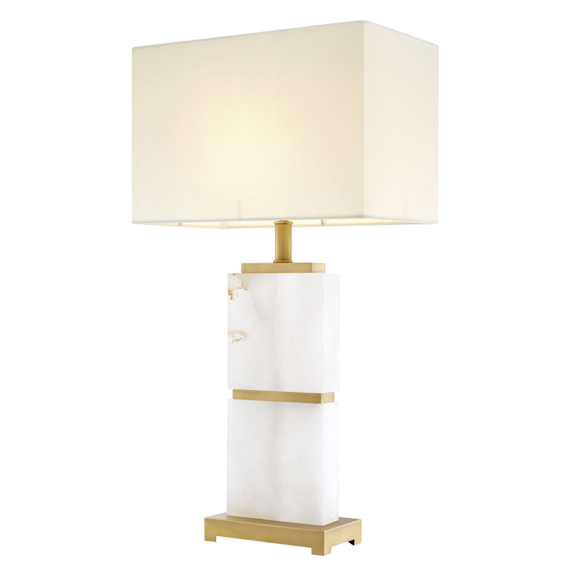 Настольная лампа Eichholtz Table Lamp Robbins Белый Латунь Молочный в Барнауле | Loft Concept 