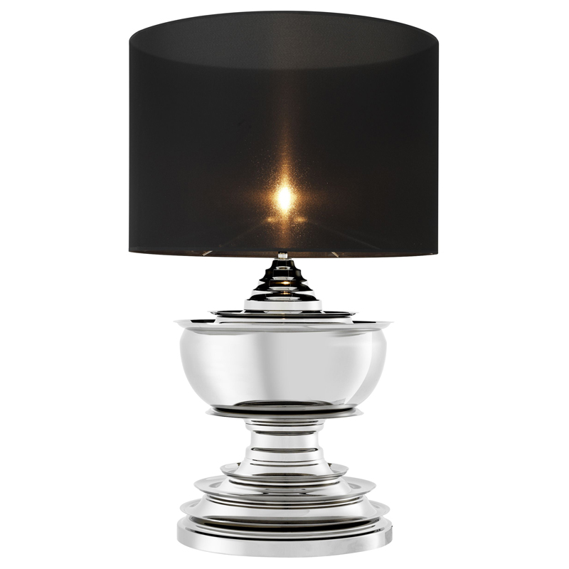 Настольная лампа Eichholtz Table Lamp Pagoda Никель Черный Настольная лампа Eichholtz Table Lamp Pagoda Никель Черный в Барнауле | Loft Concept