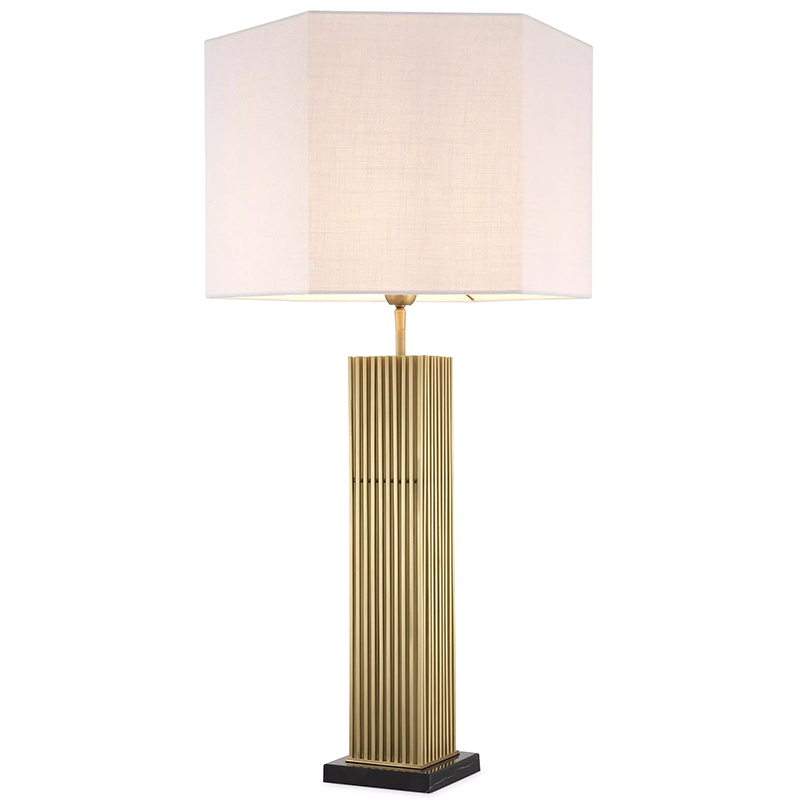 Настольная лампа Eichholtz Table Lamp Viggo Brass Латунь Белый Настольная лампа Eichholtz Table Lamp Viggo Brass Латунь Белый в Барнауле | Loft Concept