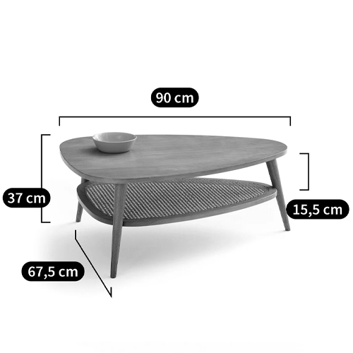Журнальный стол из массива дуба и декором из плетеного ротанга Reyer Rattan Coffee Table Журнальный стол из массива дуба и декором из плетеного ротанга Reyer Rattan Coffee Table в Барнауле