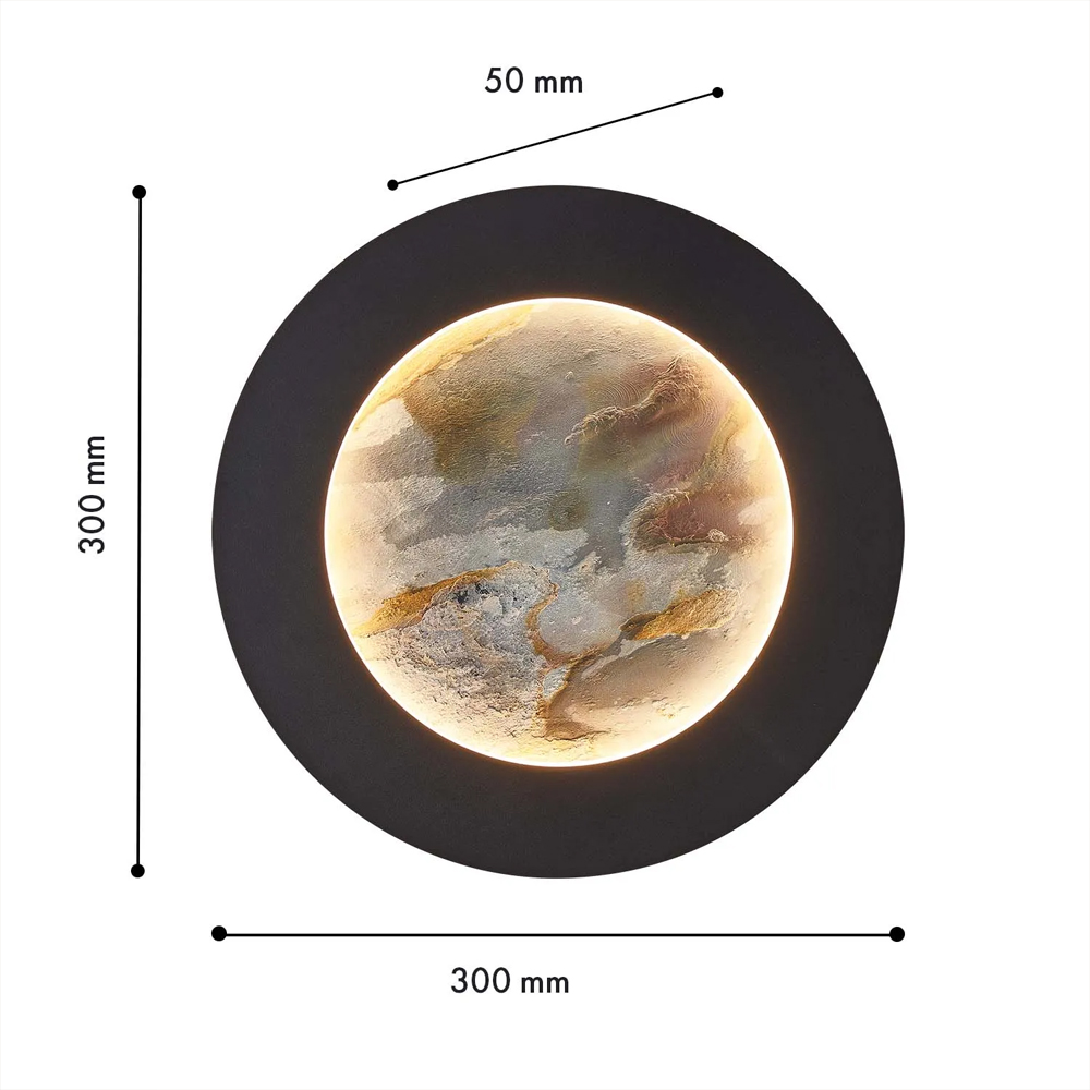Бра в форме диска черного цвета Borders of Black в Барнауле