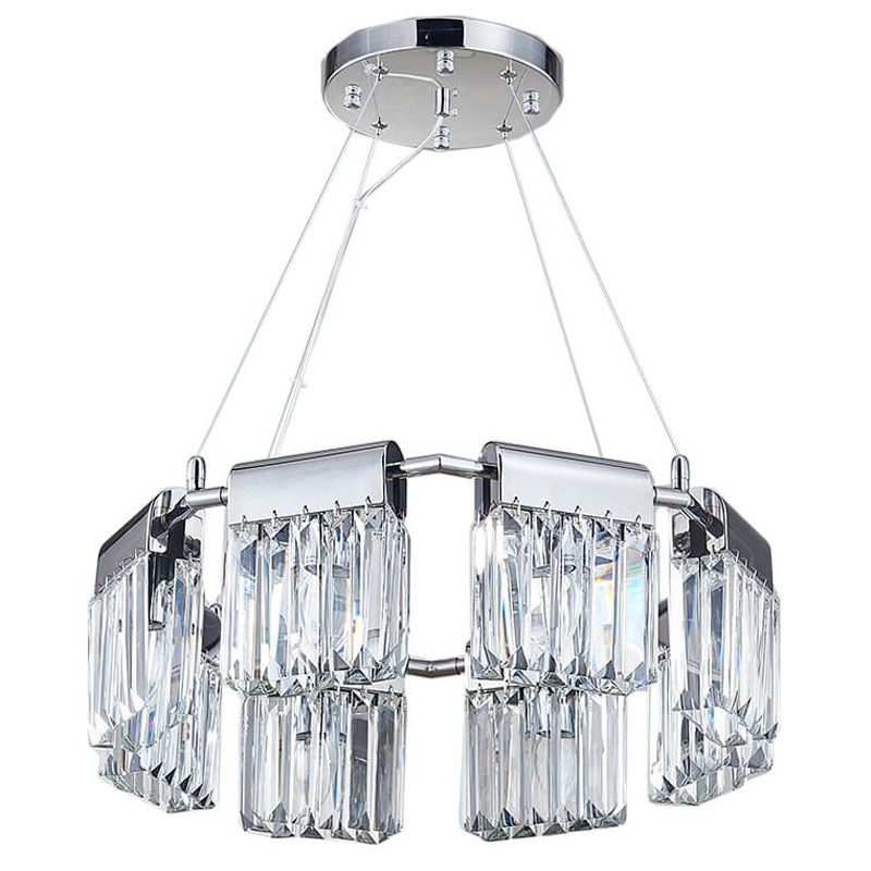 Люстра Crystal Pendants chrome 8 Прозрачное Стекло Хром Люстра Crystal Pendants chrome 8 Прозрачное Стекло Хром в Барнауле | Loft Concept