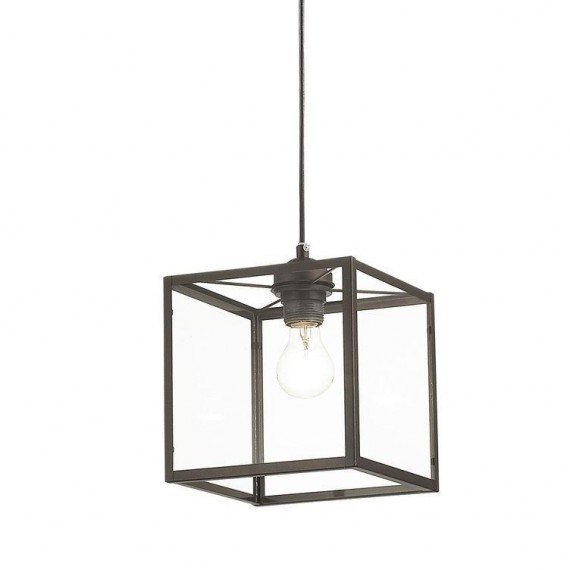Подвесной светильник Loft Industrial Ortogonal Pendant Cube Brown Прозрачное Стекло Коричневый Подвесной светильник Loft Industrial Ortogonal Pendant Cube Brown Прозрачное Стекло Коричневый в Барнауле | Loft Concept