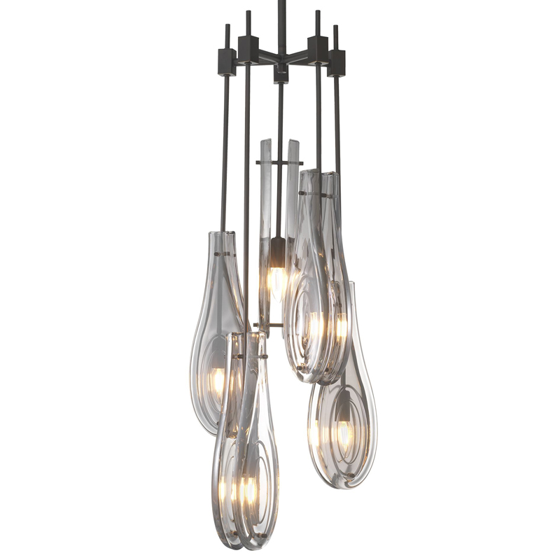 Люстра Eichholtz Chandelier Bellano L Bronze Темная бронза Стекло Смок Люстра Eichholtz Chandelier Bellano L Bronze Темная бронза Стекло Смок в Барнауле | Loft Concept