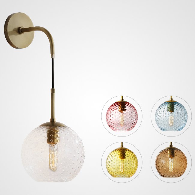 Бра FINNAR WALL Lamp Латунь Прозрачный Розовый (Rose) Желтый Голубой Янтарь (Amber) Бра FINNAR WALL Lamp Латунь Прозрачный Розовый (Rose) Желтый Голубой Янтарь (Amber) в Барнауле | Loft Concept