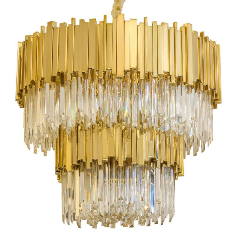 Круглая многоярусная люстра Luxxu Modern Cascade Chandelier Gold Metal Glass Золотой Прозрачное Стекло Круглая многоярусная люстра Luxxu Modern Cascade Chandelier Gold Metal Glass Золотой Прозрачное Стекло в Барнауле | Loft Concept