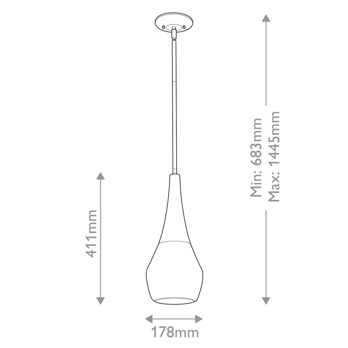 Подвесной светильник каплевидной формы с комбинированным плафоном из стали и белого матового стекла Kichler в Барнауле