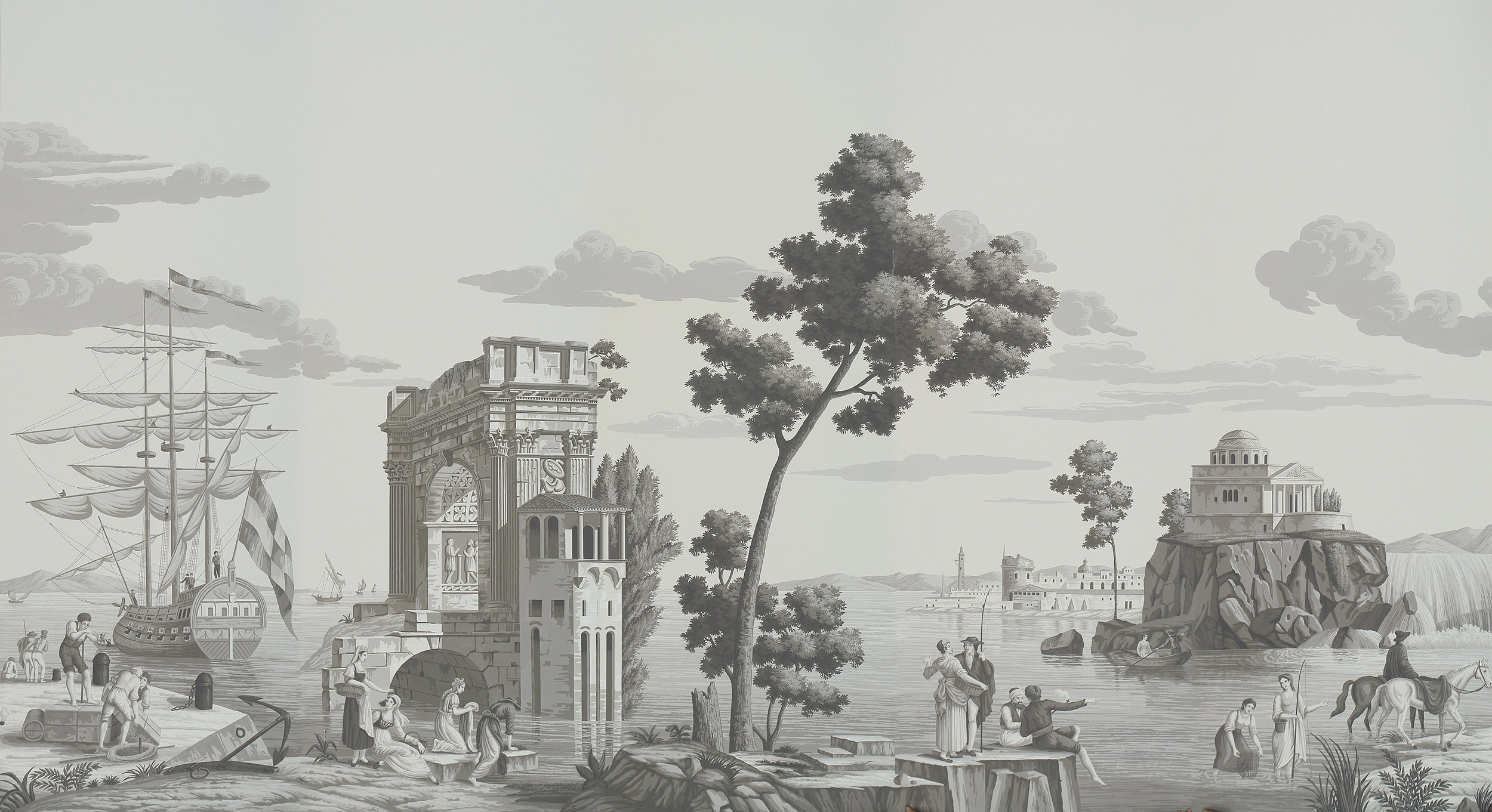 Обои ручная роспись Views of Italy Eau Forte on scenic paper Обои ручная роспись Views of Italy Eau Forte on scenic paper - постер Loft-Concept в Барнауле