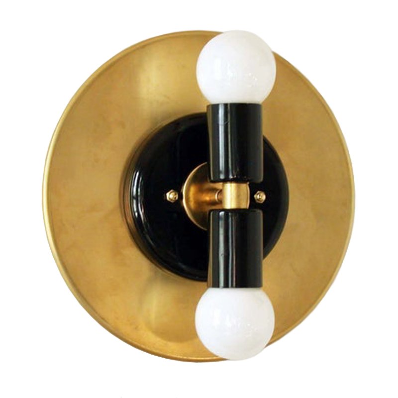 Modern Wall Double Sconce Gold Black Глянцевое золото Черный Modern Wall Double Sconce Gold Black Глянцевое золото Черный в Барнауле | Loft Concept