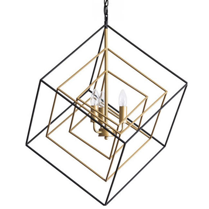 Светильник CUBIST Pendant Black and Gold 3 lamp Золотой Черный Светильник CUBIST Pendant Black and Gold 3 lamp Золотой Черный в Барнауле | Loft Concept
