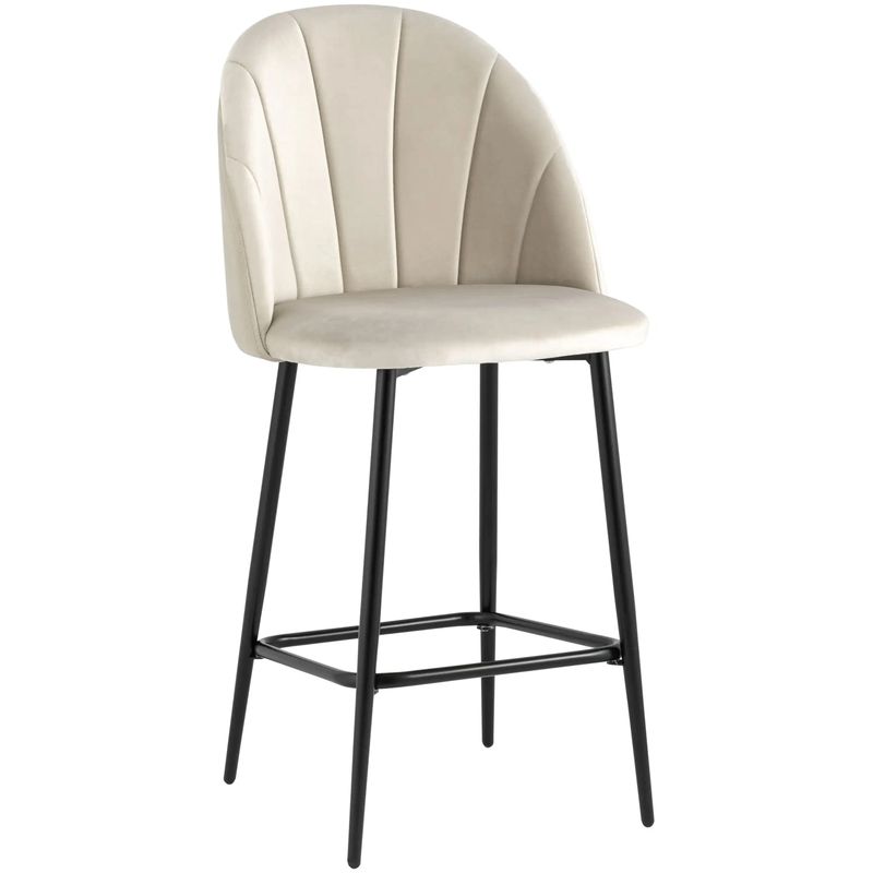 Барный Стул Balsari S Chair Молочный Велюр Молочный Черный Барный Стул Balsari S Chair Молочный Велюр Молочный Черный в Барнауле | Loft Concept