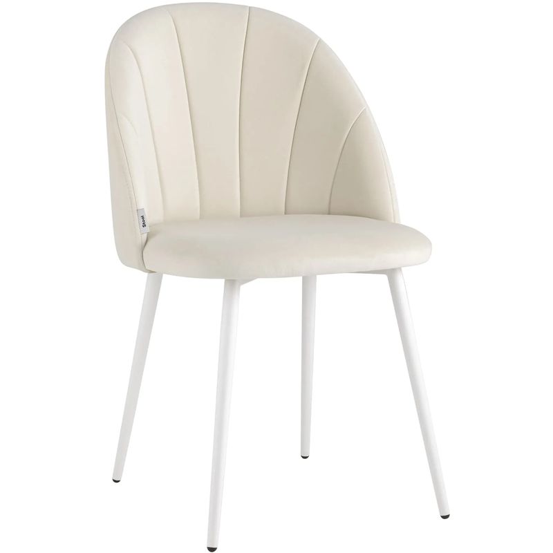 Стул Balsari S Chair Молочный Велюр Белые ножки Молочный Белый Стул Balsari S Chair Молочный Велюр Белые ножки Молочный Белый в Барнауле | Loft Concept