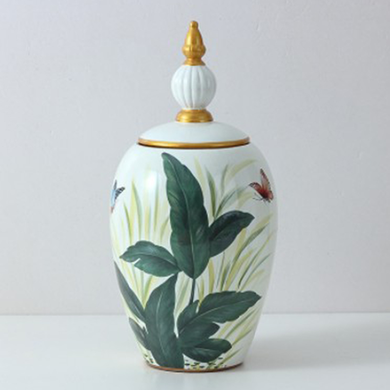 Ваза Vase Aina S Зеленый Белый Золотой Ваза Vase Aina S Зеленый Белый Золотой в Барнауле | Loft Concept