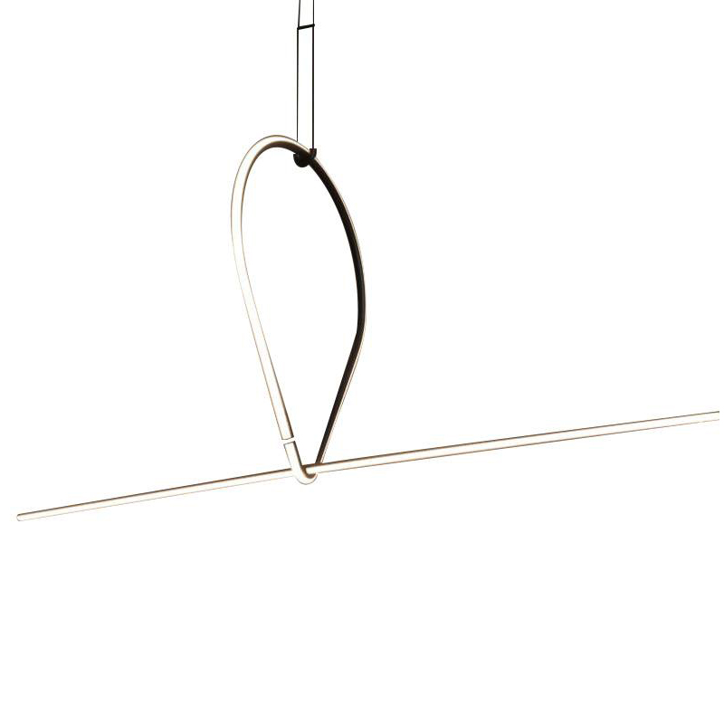 Подвесной светильник Drop Shape Line Black Led Lamp Черный Белый Подвесной светильник Drop Shape Line Black Led Lamp Черный Белый в Барнауле | Loft Concept