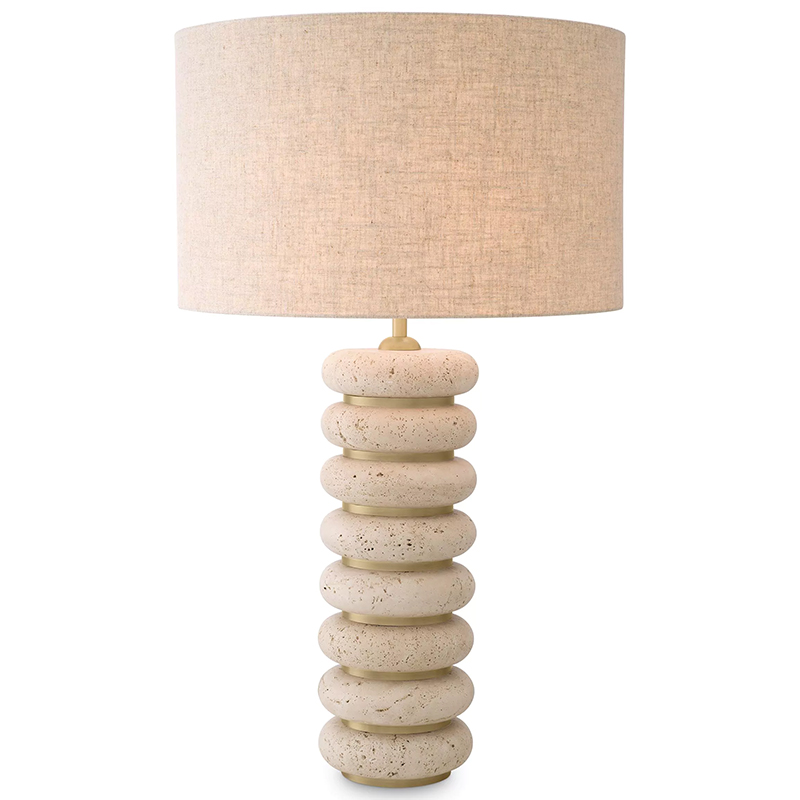 Настольная лампа Eichholtz Table Lamp Baron Бежевый Бежево-серый Латунь в Барнауле | Loft Concept 