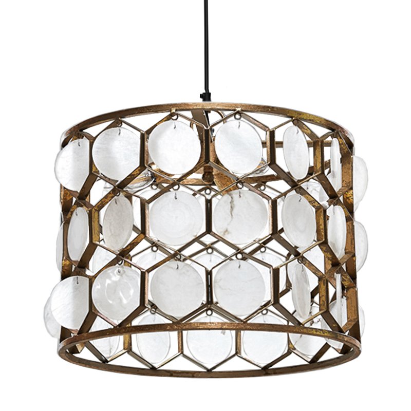 Seashell Cylinder pendant lamp Белый Позолоченная ржавчина Seashell Cylinder pendant lamp Белый Позолоченная ржавчина в Барнауле | Loft Concept