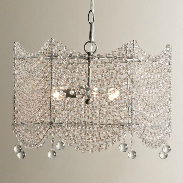 Люстра Clear Crystal French Pendant Lamp Серебряный Люстра Clear Crystal French Pendant Lamp Серебряный в Барнауле | Loft Concept