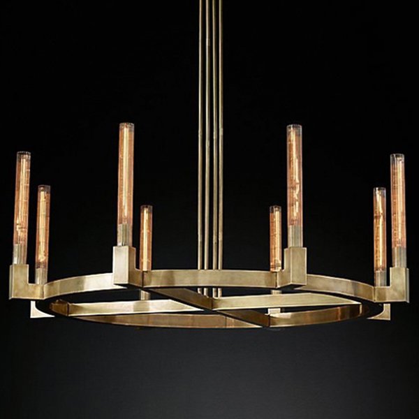 Люстра RH CANELLE Round Chandelier 8 Modern Brass Латунь Люстра RH CANELLE Round Chandelier 8 Modern Brass Латунь в Барнауле | Loft Concept