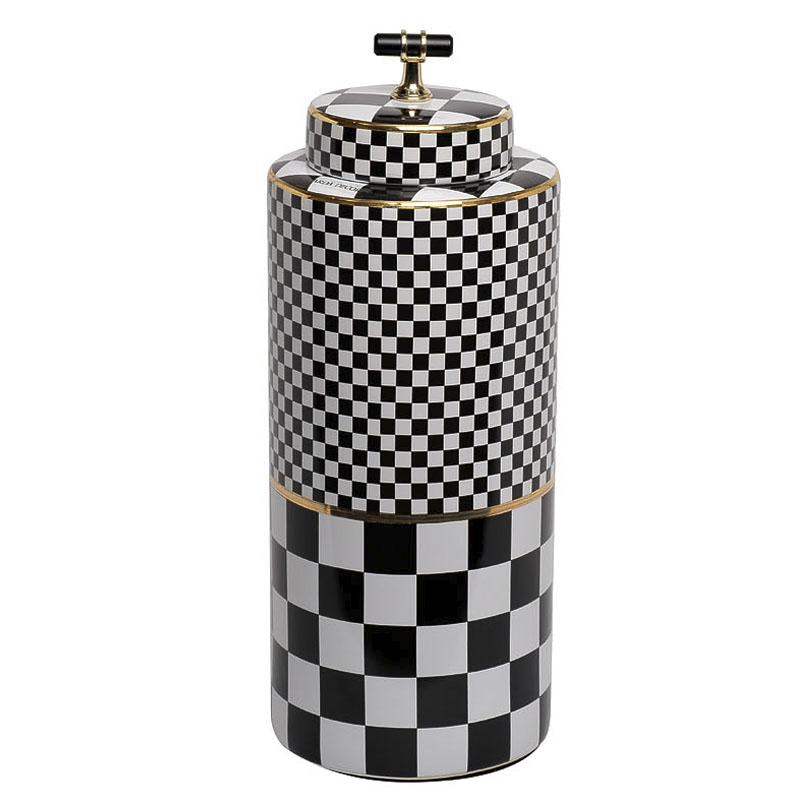 Ваза Chess Vase 37 Черный Белый Золотой Ваза Chess Vase 37 Черный Белый Золотой в Барнауле | Loft Concept