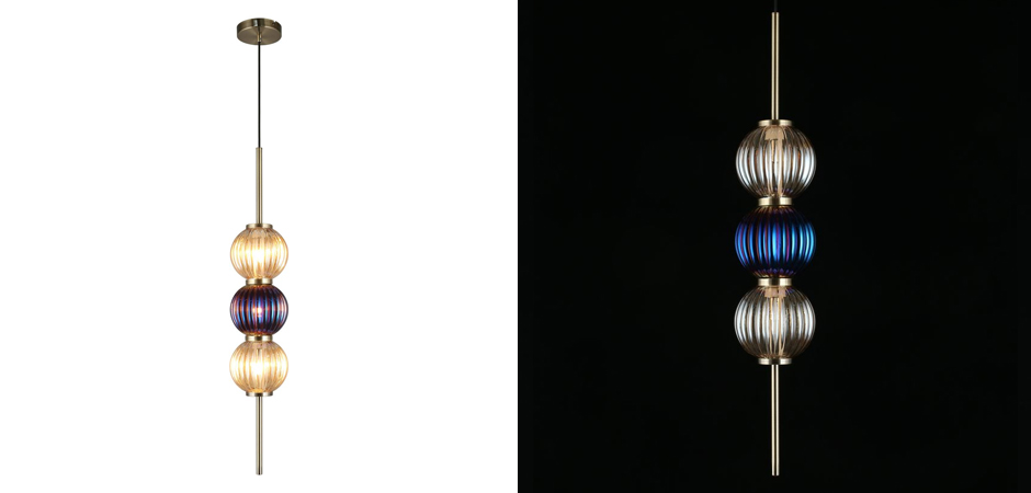 Подвесной светильник Shell Beads с цветным стеклом Подвесной светильник Shell Beads с цветным стеклом - Loft-Concept в Барнауле