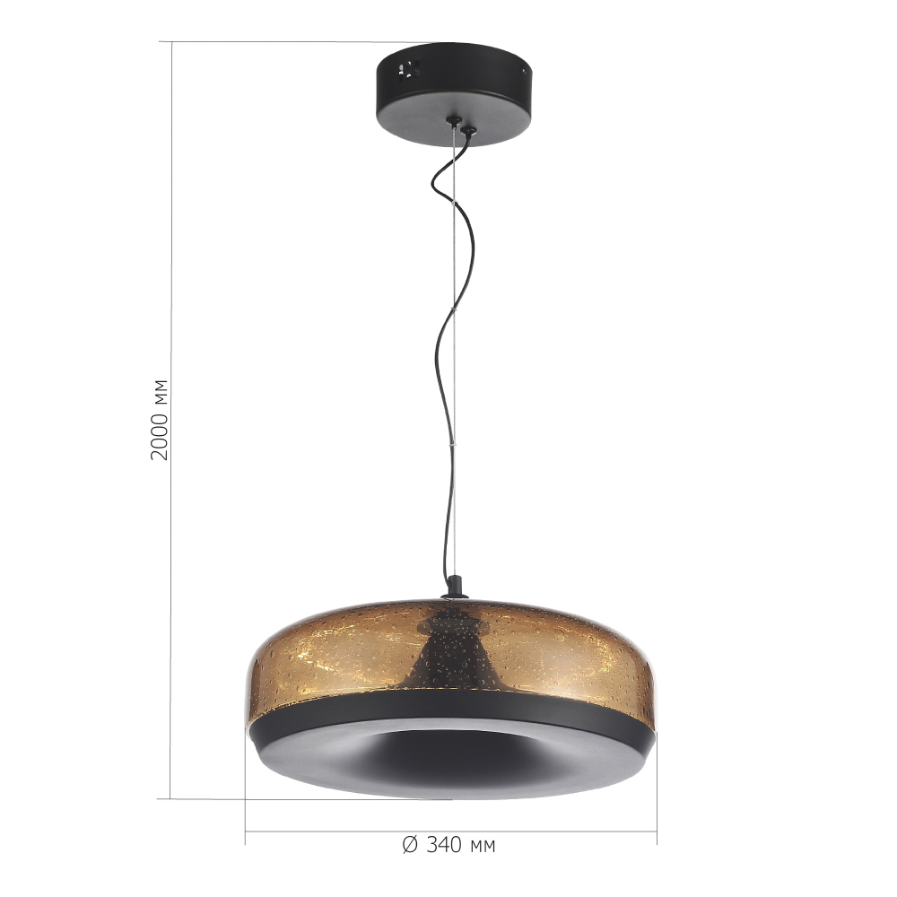 Подвесной светильник с стеклянным плафоном LED 42W 3000K Glass Textured Lampshade в Барнауле