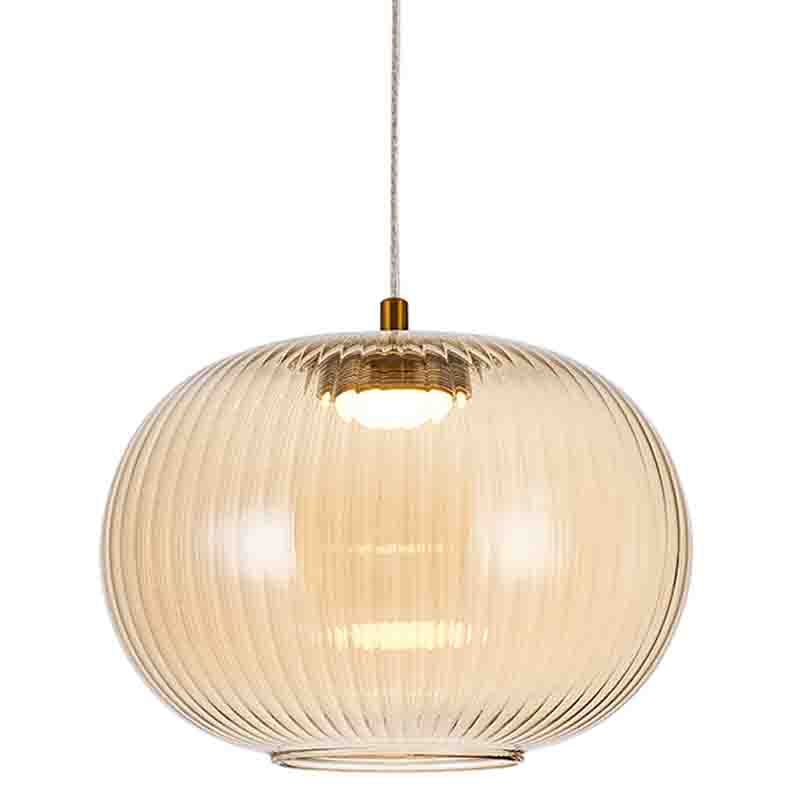 Подвесной светильник с янтарным рифленым стеклянным плафоном Ferm Living Янтарный Латунь Подвесной светильник с янтарным рифленым стеклянным плафоном Ferm Living Янтарный Латунь в Барнауле | Loft Concept