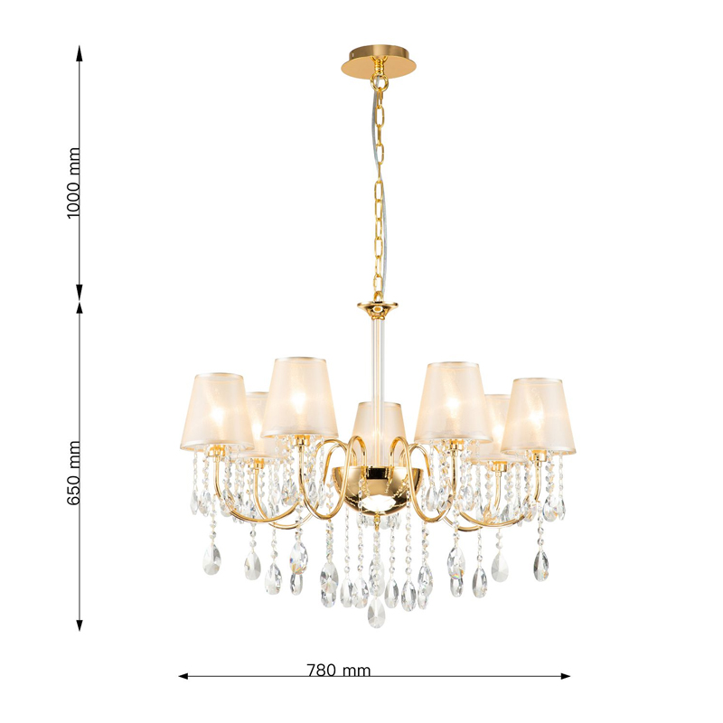 Люстра золотого цвета с хрустальным декором Dainty Light Люстра золотого цвета с хрустальным декором Dainty Light в Барнауле