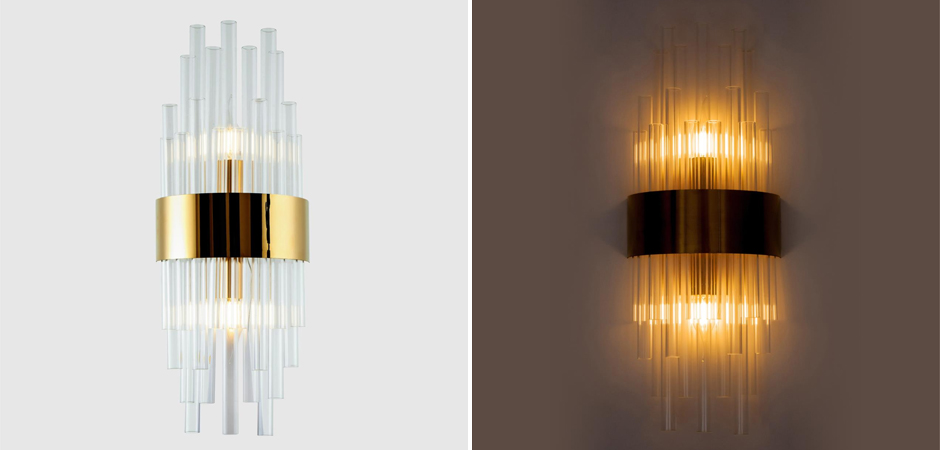 Бра на 2 лампы Flutes Gold Бра на 2 лампы Flutes Gold - Loft-Concept в Барнауле