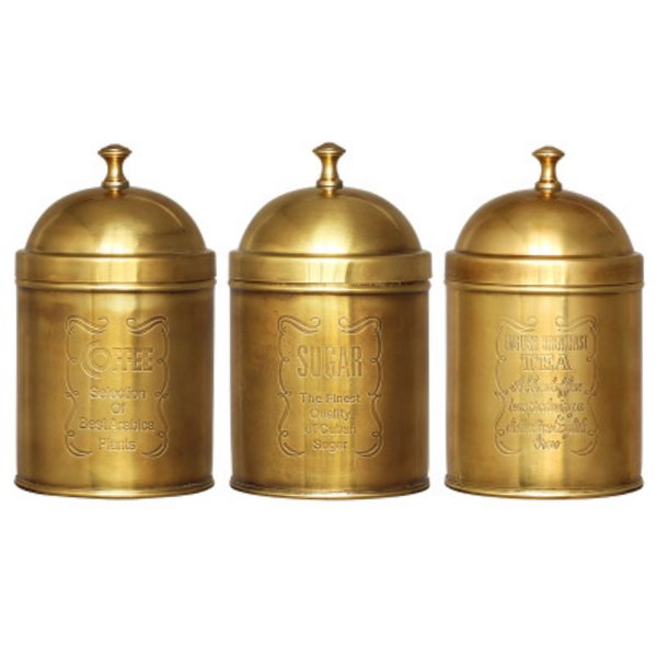 Набор банок Kitchen Canister Sets Brass Латунь Набор банок Kitchen Canister Sets Brass Латунь в Барнауле | Loft Concept