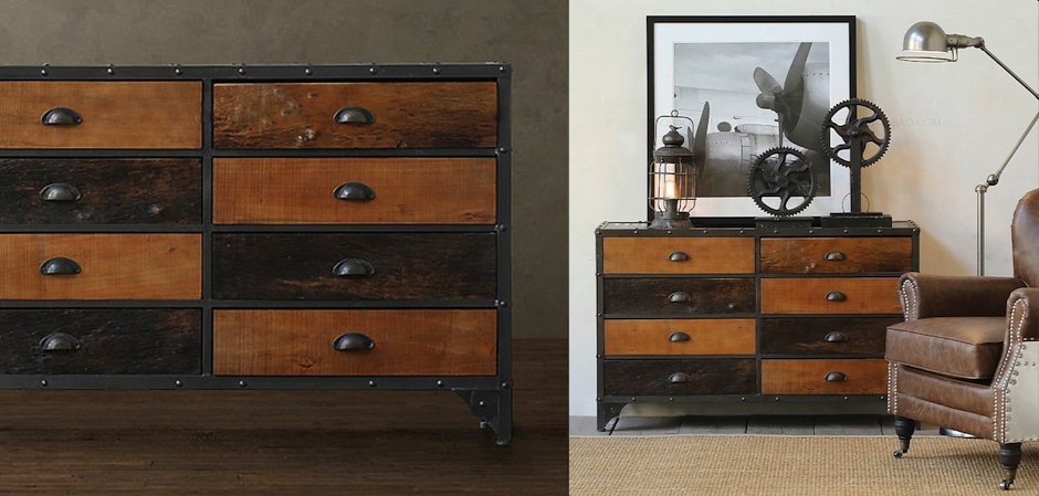 Комод в стиле Лофт Hurbor Loft Vintage Different Wood Комод в стиле Лофт Hurbor Loft Vintage Different Wood - Loft-Concept в Барнауле